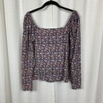 Boden Blue&Pink Paisley Puff Sleeve Sweetheart Neckline Jersey Top Sz.8 Pink Photo 8