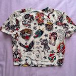 Ed Hardy  Multicolor Tattoo Graphic Top Photo 2