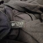 Onzie {M}  Women's Black Cropped Twist Back Top Blouse Photo 2