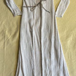 Vtg Moda International Cream Boho Duster Cardigan Tie Waist Festival Silk Linen Size M Photo 0