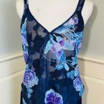 Vintage California Dynasty Satin Pajamas & Robe Floral Lingerie Set Medium Blue Photo 5