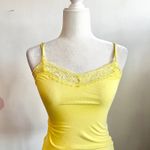 Yellow Lace Trim Tank Top, Fairycore Coquette Y2K 2000s Small Photo 1