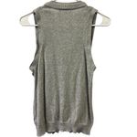 Banana Republic  Cotton Silk Blend Gray Ruffled Sleeveless Cardigan Womens Medium Photo 8