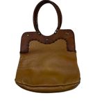Vintage Leather Hobo Shoulder Bag Medium Boho Hippie Handmade Stitch Detail Brown Photo 0