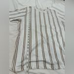 Denim & Flower Denim Flower Ricky Singh Mens Sz: L White & Tan Vertical Striped Crew Neck Tee. Photo 3