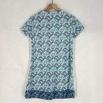 AQUA Et Sol Swim Cover-up Tunic Dress UPF 50 Short Sleeve Blue White Printed S Photo 7