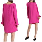 Banana Republic  Dark Pink Boat Neck Long Sleeve Button Back Mini Dress 2‎ - NWT Photo 1