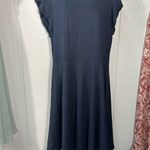 City Chic  Women’s Aubree Frill Shoulder Navy Blue Ponte Crewneck Size 14 NWT Photo 2