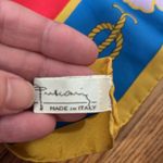 Vintage Emilio Rusconi Italian Eagle 100% silk scarf Red Blue Photo 10