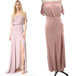 Flynn Skye Bella Maxi Dress Off the Shoulder Pink Size Medium Photo 1