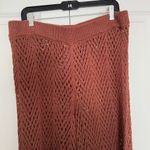 Wild Fable  Crotchet Knit Brown Sparkly Wide Leg Pants With Bottom Side Slits Photo 6