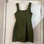 Urban Outfitters  Green Denim Dress Mini Fall Army Olive Button Front 4 Photo 2