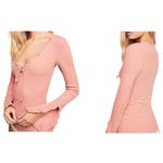 Free People Intimately  Fall For You Pink Ruffle Stretch Long Sleeve Shirt Medium Photo 5