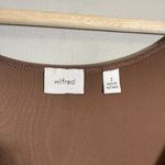 Wilfred Aritzia Nuage Asymmetrical Midi Dress Women's Small Brown Flowy Neutral Photo 11