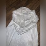 Lola & Sophie metallic cowl neck white blouse $155 XS Photo 2