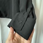 Solid Black Long Sleeve Button Up Shirt Size Large Photo 2