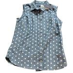 Tommy Hilfiger  polka dot button down sleeveless top Photo 0
