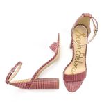 Sam Edelman Yaro Block Heel Ankle Strap Sandal Warm Pink Plaid Women’s Size 8.5 Photo 1
