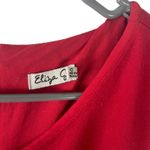 Eliza J  Size 10 Red Knit Fit‎ & Flare Midi Dress Photo 4