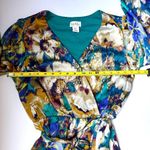 Nicole Miller Mini Dress | Floral Satin | Women’s Small | Long Sleeve | Wrap Photo 5