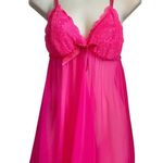 Juicy Couture  Pink Chemise Lace Sheer  with Ruched Sweetheart Neckline Large Photo 4