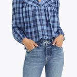 Draper James  Button-Front Top in Midnight Plaid Size XS Photo 0