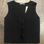 Abercrombie & Fitch NWT Abercrombie black tie front sweater vest Sz M Photo 0