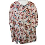 Torrid  Floral Beige Challis Button Front Dolman Sleeve Top Size 3X Photo 4