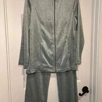 appleseed's Appleseed’s Size Medium Velour Sporty Silver Grey Cozy Soft Loungewear Set Photo 1