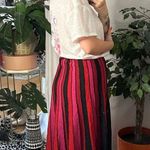 RONNY KOBO Yuma Pleated Knit Midi Skirt Red Pink Stripe Size XS Photo 2