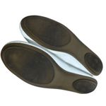 Tahari  Girl White Leather Ballet Flats Gold Logo Slip On Shoes Size 10 Photo 6