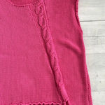 JS71 Hot Pink Fringe Braided Knit Sleeveless Sweater Size undefined Photo 2