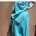 PINK - Victoria's Secret Victorias Secret PINK Vintage Half Zip Blue Hoodie Sweatshirt Photo 2