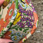 Coach  Swinger 20 ivory floral flower multi zip top mini armpit bag long strap Photo 4