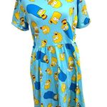 Cakeworthy Simpsons Dress Women Lrg Blue Cartoon AOP #kidcore #dopaminedressing Size L Photo 0