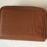 Leather rfid blocking wallet brown double zipper card holder Photo 2