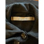 Enza Costa Shirt Women XS Black Ribbed Knit Collared Button Long Sleeve Tunic Photo 9