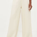 Tuckernuck NEW  Pomander Place Cava Pleated Wide Leg Pants Trousers Cream Small Photo 0