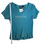 Harley Davidson Blue / Teal Short Sleeve T Shirt Tee Shirt Large Photo 2