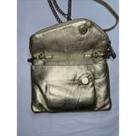 HOBO International Zara‎ Gold Metallic Leather Fold Over Zipper Evening Bag Photo 3