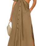 ALC Frank A.L.C. Georgia Cut Out Plunge Neck Button Down Midi Shirt Dress Sz 6 Photo 0