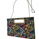 Multicolor Butterfly Rectangular Convertible Clutch Crossbody Purse Wedding Blue Photo 5