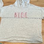 Rae Dunn  Believe Gray Hooded Sweatshirt - NWT Photo 7