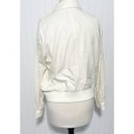 7 For All Mankind Eyelet Sleeve Casual Jacket Zip Up Button Up Cream Small Photo 5