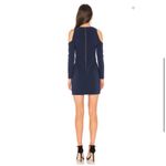 Alice + Olivia  Navy Cold Shoulder Long Sleeve Mini Dress Sapphire Size 0 Photo 2