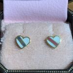 Juicy Couture Retro Pam & Gela White Small Heart Drop Studs Earrings Photo 1