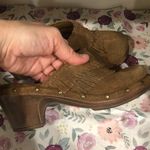 Softwalk Brown Leather Clogs with Fringe Size 5 Photo 8