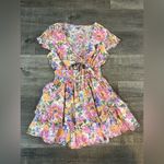 Selfie Leslie ANGEL BIBA BY Anthea Bow Tie Front Tiered Floral Dress Photo 3