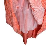 Rubber Ducky  Floral Rose Ball Gown M Coral Orange Strapless High Low Zipper Photo 2