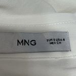 Mango  Pocket Oversized Button Front Blouse Short Sleeves White Size Small New Photo 7